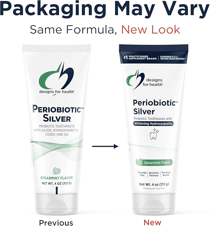 Designs for Health Hydroxyapatite Periobiotic Silver Toothpaste + Vitamin D Supreme Bundle - Fluoride Free with Oral Probiotics for Gum Health + D3 5000 IU w/Vitamin K for Bone, Heart, Immune Support