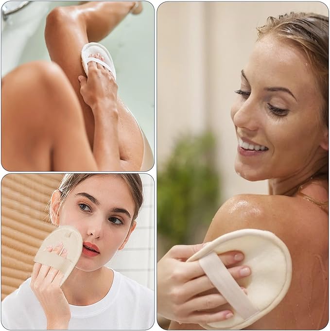 Natural Loofah Exfoliating Body Scrubber for Men and Women, Loofah Sponge Pads & Body Sponges Scrubber, Luffa Sponge to Clean & Relax Your Body Deeply (4 Pack)