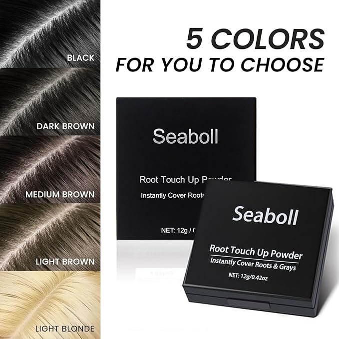 Root Touch Up Hair Color Powder-0.42oz Instant Hairline Scalp Concealer Shadow Powder for Gray Hair Coverage, Hair Fillers for Thinning Hair Bald Spot Cover Up, Women & Men-Medium Brown