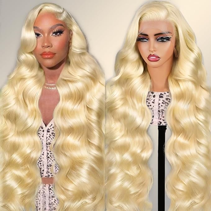613 Lace Front Wig Human Hair 200 Density 13x6 Body Wave Blonde Wig Human Hair 613 HD Blonde Lace Front Wigs 613 Lace Frontal Wigs Pre Plucked for Women 22 Inch