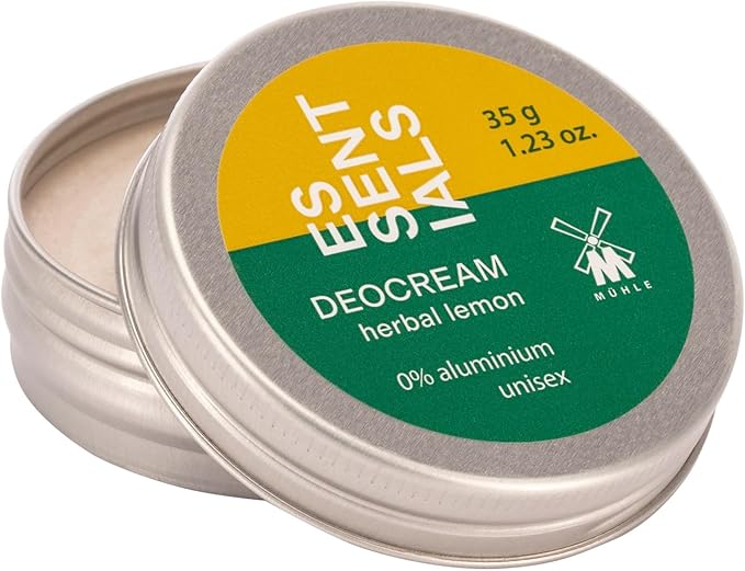 Muhle Essentials Herbal Lemon Deocream 35g, Aluminium-free, Sustainable Packaging, No Marking