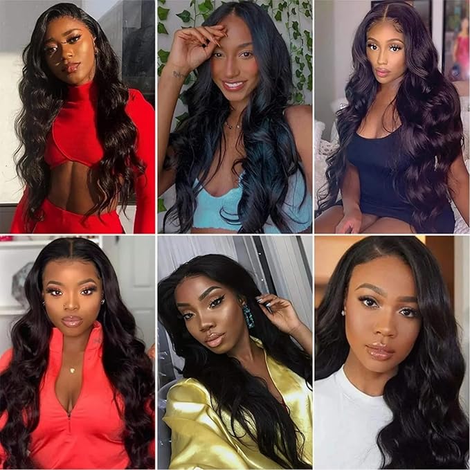 12A Human Hair Bundles 24 24 26 26 Inch Body Wave 100% Unprocessed Hair 3 bundles Deals Extensions Quick Weave Human Hair Natural Black Color