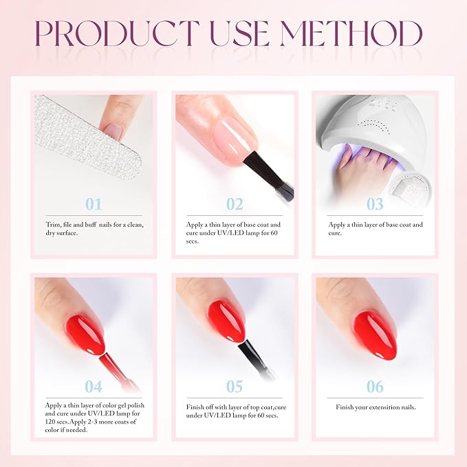 Double Rhythm 0.50 OZ Gel Polish Hema Free Same Color Same Bottle Golden Round Translucent Neutral Natural Milky 15 ML Jelly UV Polish Art DIY at Home (Pastel Blue-C1031)