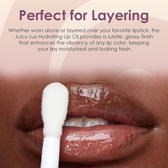 BEAUTY SPF 30 Juicy Lux Hydrating Lip Oil, Deeply Nourishing with Hyaluronic Acid, Coconut Oil, Argan Oil, Shea Butter and Vitamin E, Non-Sticky, SPF Protection Lip Care (Berry Bliss)