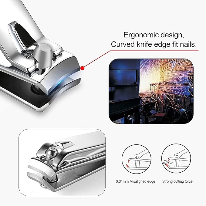Manicure Set Stocking Stuffers for Women Men Nail Clipper Set Stainless Steel Toe Finger Nail Clippers Personal Care Tool with Travel Case Manicure Pedicure Tool Women Men Christmas Gifts Grooming Kit
