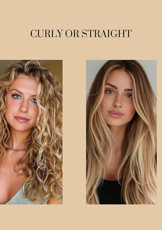 Envie Me Luxury Hair Extensions Clip In Remy Cuticle Intact Double Drawn Seamless Curly Real Human Hair #P6/1001 Brown with Light Blonde mix 20 inches 8 pieces 20 clips 120g