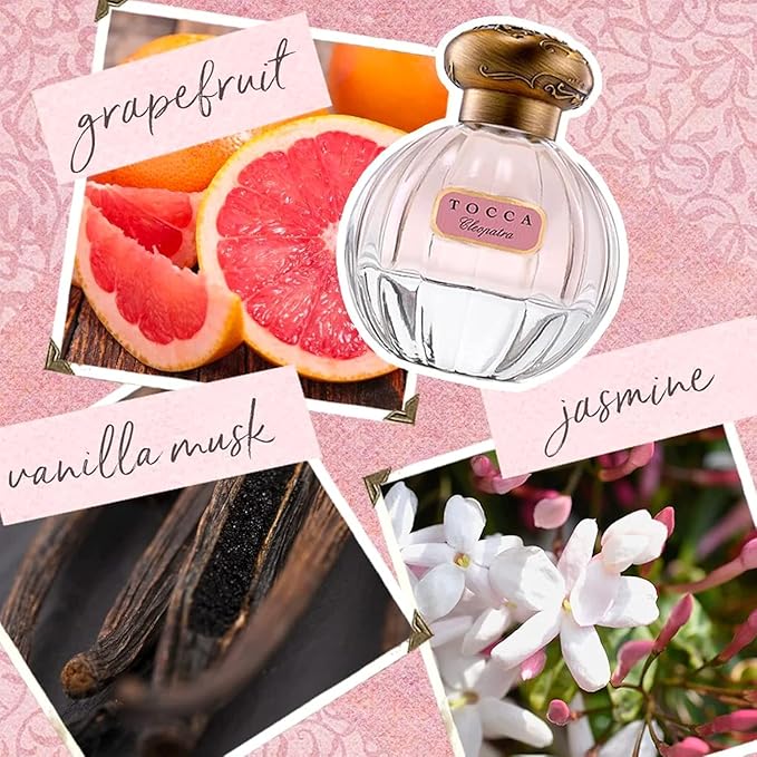 Tocca Cleopatra Perfume Set for Women, 100 ml (3.38 oz) + 10 ml (0.34 oz) - Warm Floral, Grapefruit, Jasmine, Vanilla Musk ($172 Value)