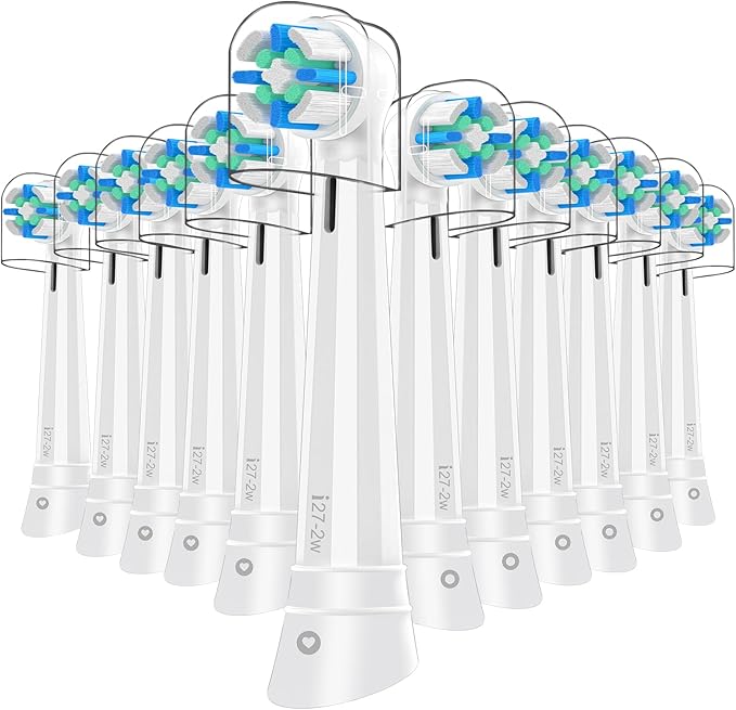 12 Pcs IO Replacement Heads Compatible with Oral B IO 2/3/4/5/6/7/8/9/10/Deep Clean Series Electric Toothbrushes, Medium Softness Brush Heads Compatible with Oral B iO (White)