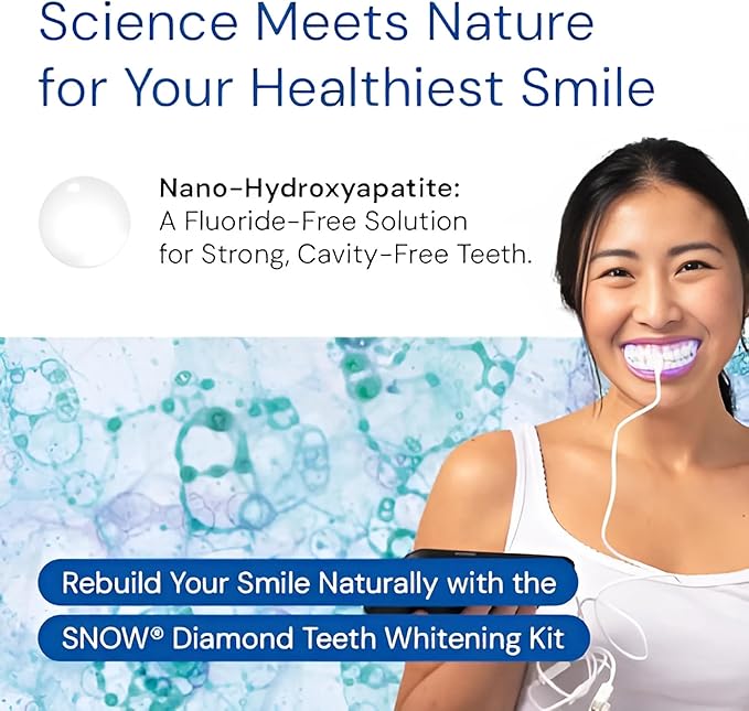 Snow Teeth Whitening Kit - Snow Teeth Whitening Serum and LED Mouthpiece Whitener, Formulated with Hydroxyapatite, Good for 2 Months - Wired Kit with 1 Wand