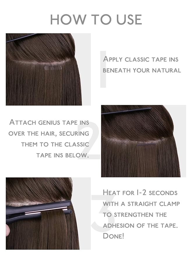 WENNALIFE Fuller Tape in Hair Extensions Human Hair, 20 inch 20pcs 80g Dark Brown Remy Hair Straight Tape in Extensions Thicker Skin Weft Tape Ins Extensiones De Cabello Humano