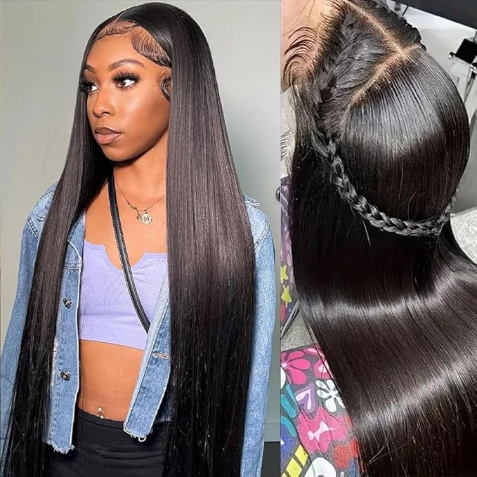 30 Inch Straiht Lace Front Wigs Human Hair Pre Plucked 13x6 Lace Front Wigs Human Hair with Baby Around 200% Density HD Lace Frontal Wigs For Woman Natural Hairline