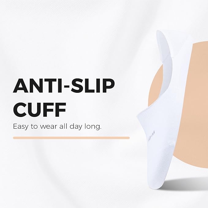 Cotton Socks with SEAMLESS TOE & SOFT AND LIGHTWEIGHT - ANTI-SLIP CUFF for Men and Women Moisture-Wicking - 4 Pack