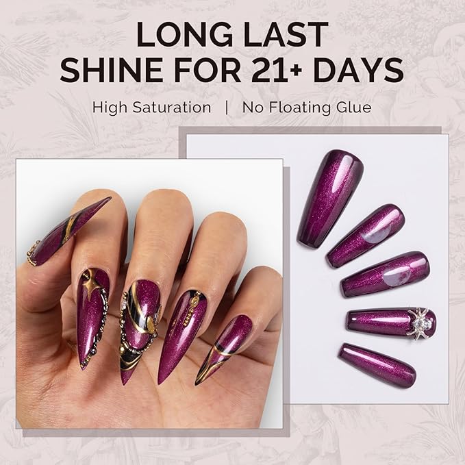 MelodySusie Purple Glitter Gel Nail Polish,0.5fl oz Soak Off UV LED Dark Purple Sparkle Glitter Gel Polish Gift for Women Nail Art Manicure Salon DIY Nail Design Decoration at Home-1748