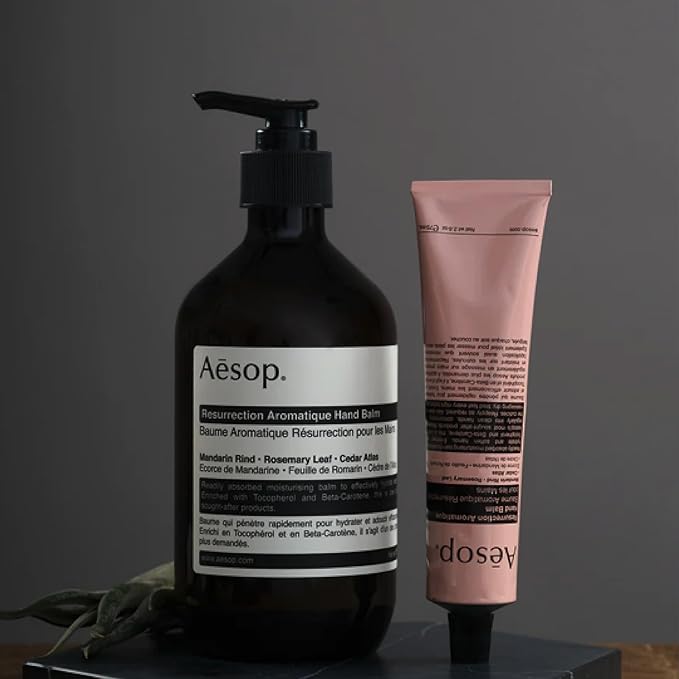 Aesop Resurrection Aromatique Hand Balm - Rich, Moisturizing Balm for Hands and Cuticles - Fragrant Botanicals and Skin-Softening Emollients - 16.9 oz