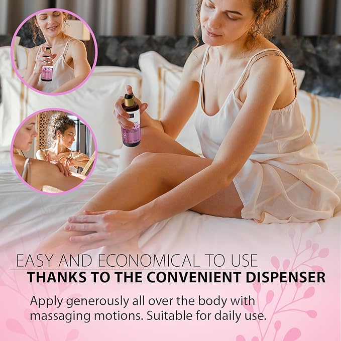 Dead Sea Collection Collagen Body Oil for Dry Skin – Moisturizing & Hydrating Skin Oil with Vitamin E and Blend of Almond, Grape, Olive, Wheat Germ Oil – Soothing & Nourishing Skin Care – 6.76 oz