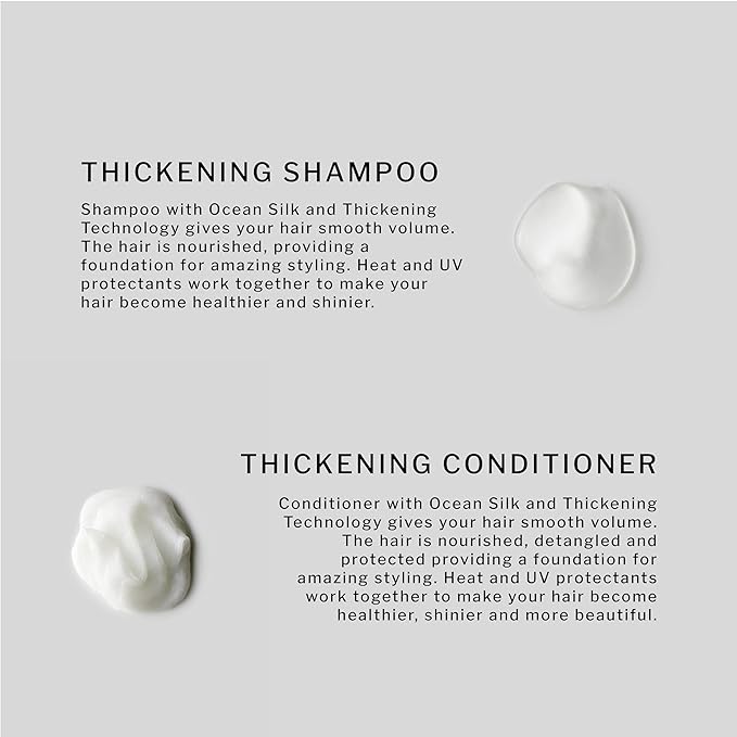 SACHAJUAN Thickening Shampoo and Conditioner Set | Ocean Silk & Thickening Technology to Add Volume and Nourish Hair | Heat & UV Protection | Vegan & Paraben-Free | Set of 2 (8.4 oz)