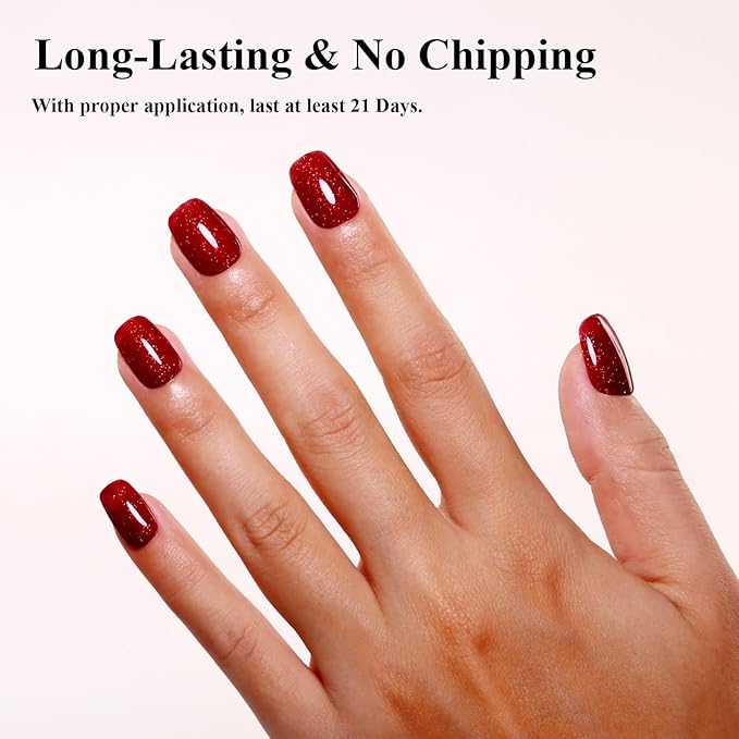Imtiti Glitter Gel Nail Polish Set, Christmas Red and Green Glitter Gel Polish Soak Off LED U V Shimmer Sparkle Nail Gel Polish DIY Nail Art Starter Manicure Salon Gel Nail Polish Kit 10ML