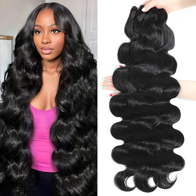 15A Raw Human Hair Bundles Body Wave Human Hair,Triple Lifespan Indian Virgin Hair,No Tangle Shedding,Multiple Washes Keep Texture Silky Soft (3 Bundles Natural Color, 18 18 18 Inch)