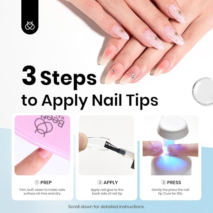 beetles Gel Polish 9 In 1 Gel Nail Glue for Clear Acrylic Nail Tips 2 Pcs 15ml Long Lasting Nail Gel Kit for False Nails Tips, Base Blooming Nail Gel, Christmas Nail Art, U V Light Required