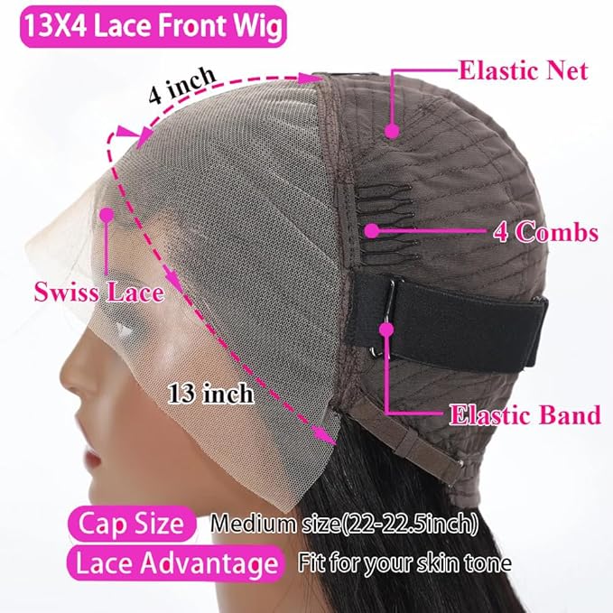 IUPin 250% Density 28 Inch Body Wave HD Lace Front Wigs Human Hair Glueless Wigs Pre Plucked 13x4 Transparent Body Wave Frontal Human Hair Wig with Baby Hair Lace Front for Black Women