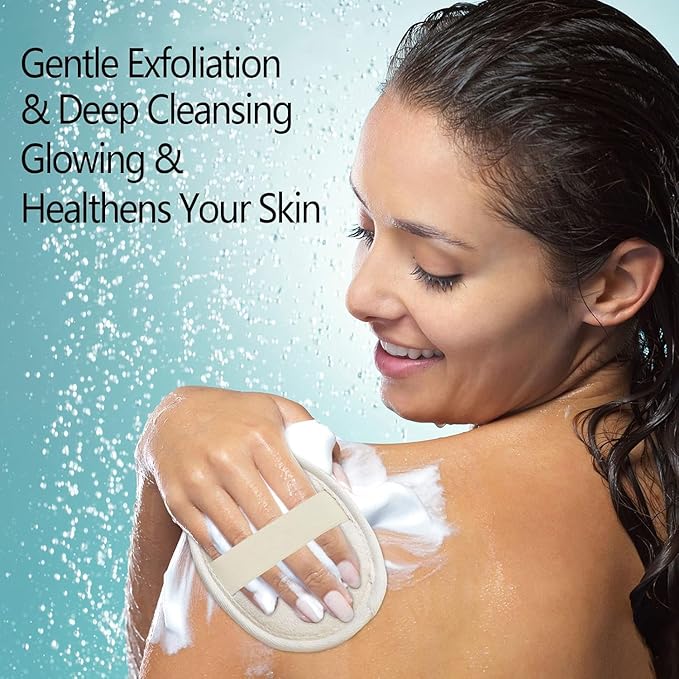 Exfoliating Natural Loofah Sponge Back Scrubber for Shower, Exfoliating Sponge for Shower, Bath Shower Scrubber for Men and Women