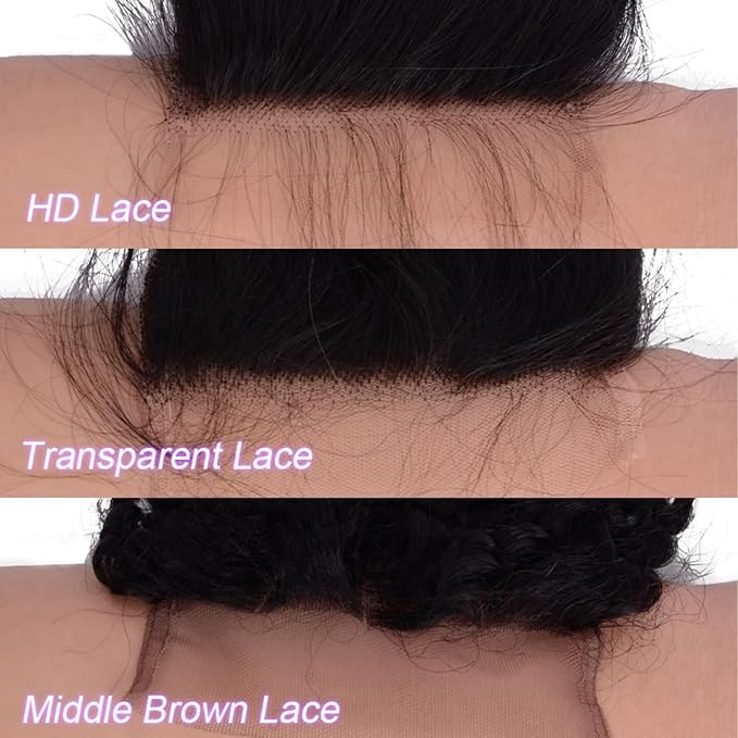 14 Inch Body Wave 2x6 HD Closure Human Hair Transparent 2x6 Lace Closure Hair Extensions for Women 100% Virgin Remy Hair Frontal HD Lace Pre Plucked With Natural Black