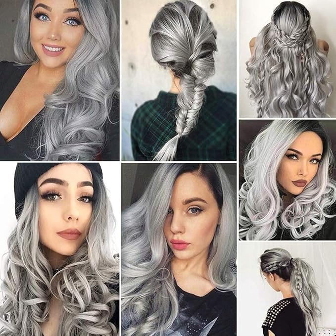 1B/Grey Human Hair Bundles Light Grey Body Wave Bundle Grey Bundle Human Hair Unprocessed Virgin Hair 3 Bundles 20 22 24 Inch
