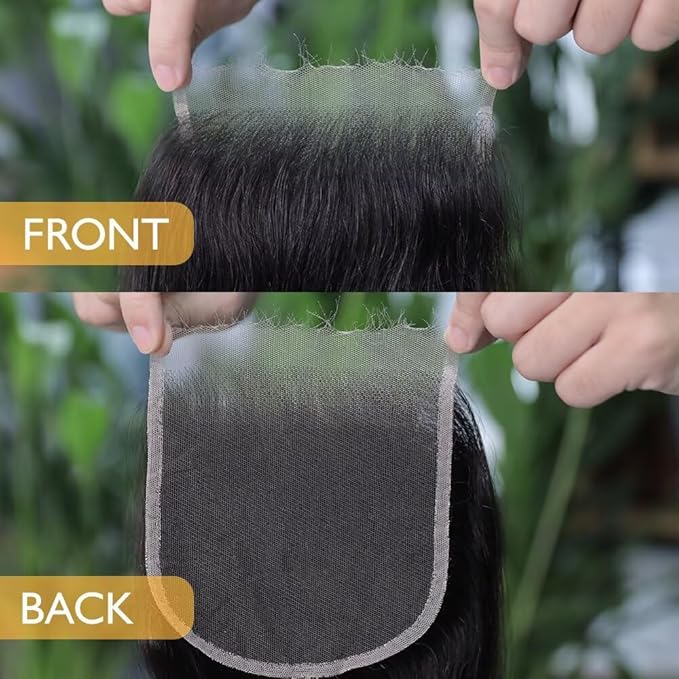 5x5 HD Lace Closure Body Wave With Raw Human Hair HD Lace 0.10 mm Invisible Ultra-Thin HD Lace Single Knot Pre-Plucked Brazilian Raw Human Hair Nature Black 18 Inch