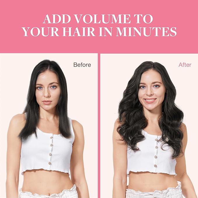 GOO GOO Clip in Hair Extensions Real Human Hair, Remy Human Hair Extensions Clip ins for Women, Natural Human Hair, 24inch 120g 7Pcs, 2 Dark Brown