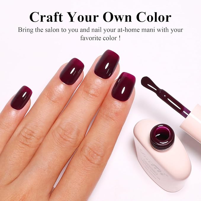 Imtiti Dark Red Gel Polish, UV LED Soak Off Deep Maroon Red Burgundy Gel Nail Polish, Long Lasting 28 Days, Salon Quality DIY Manicure at Home(10ml-1907)