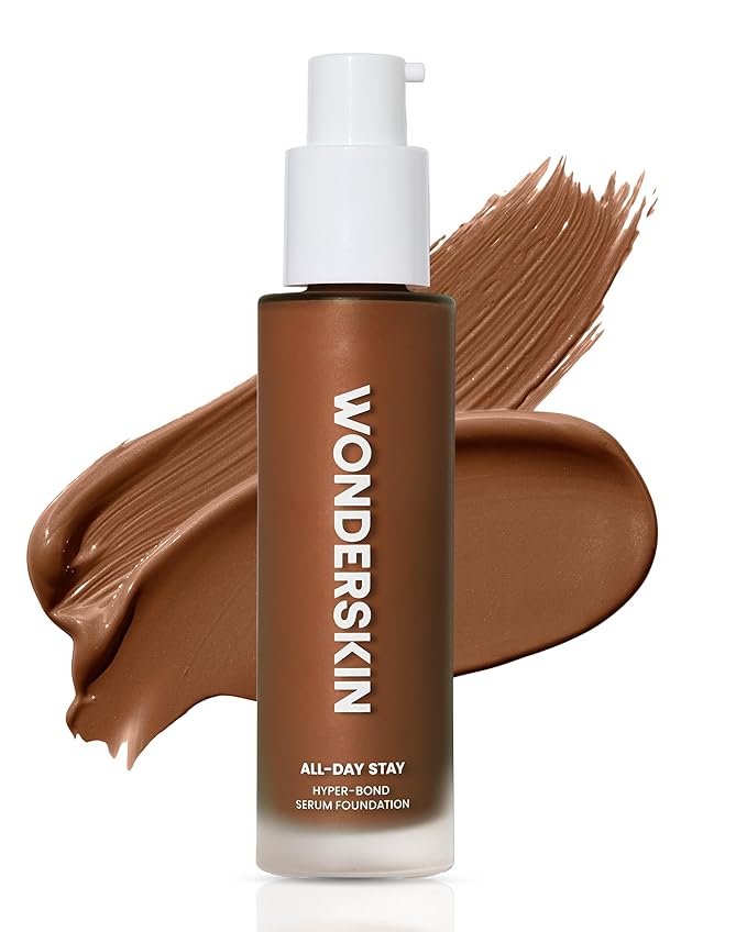 Wonderskin Hyper Bond All-Day Stay Serum Foundation – Waterproof, Transfer-Proof, 24HR Longwear Face Makeup with Niacinamide & Hyaluronic Acid – Lightweight, Natural Finish (Spark)