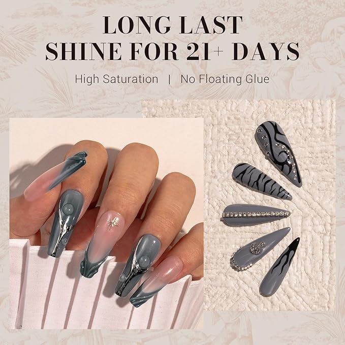 MelodySusie Gray Gel Nail Polish,0.5fl oz Autumn Winter Nails Soak Off UV LED Dark Gray Gel Polish Gift for Women Nail Art Manicure Salon DIY Nail Design Decoration at Home-246-A2042