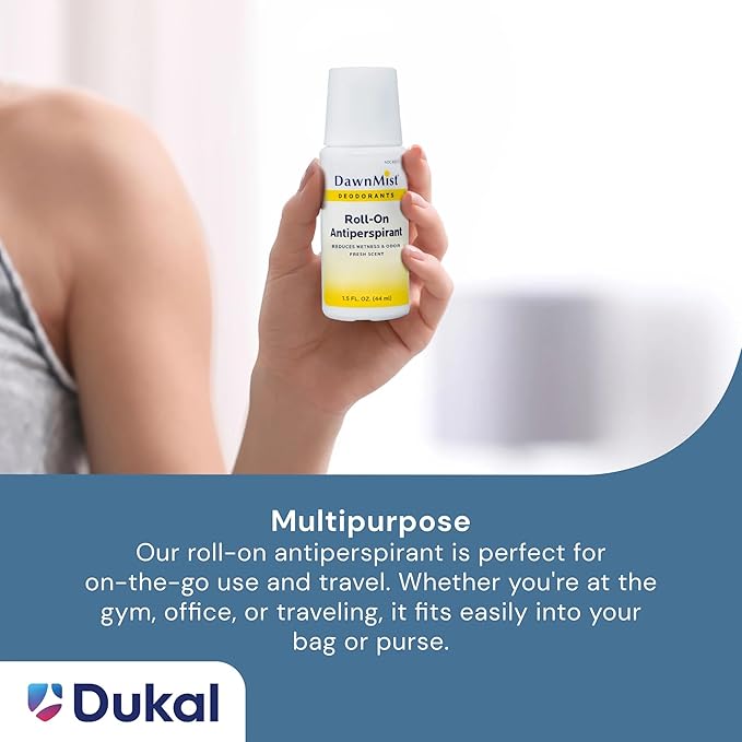 Dukal RD15 DawnMist Roll on Antiperspirant & Deodorant, Fresh Scent, Travel Size, 1.5oz, 20 pack