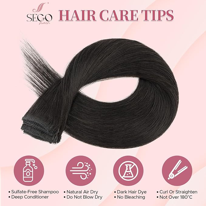 Clip in Hair Extensions Real Human Hair for Women, 16 Inch 40g 6pcs, Natural black, Straight - Highlight, Add Volume and Length for Daily Wear, Parties, Weddings