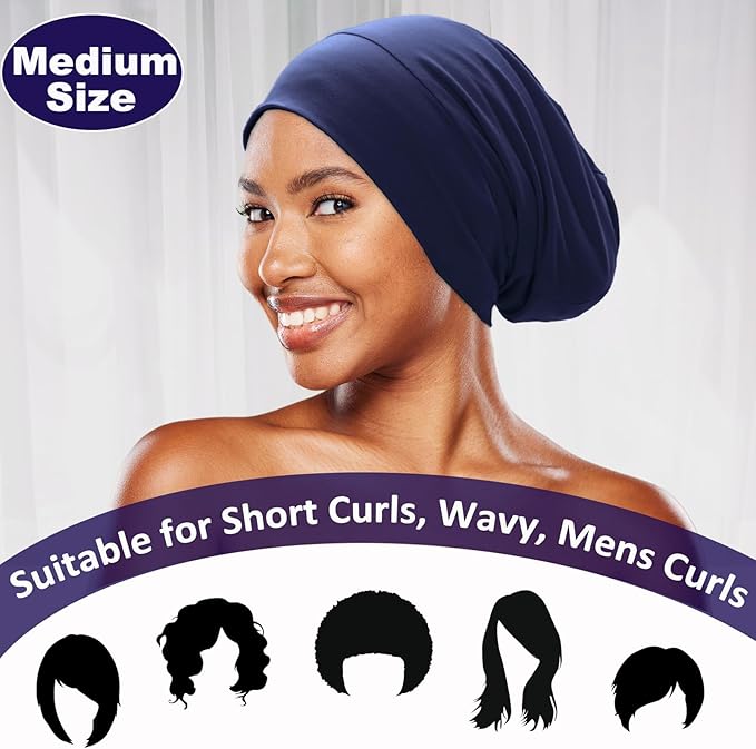 Sleep Cap Bonnet for Sleeping Black Women Men, Adjustable Cooling Lining Bonnets for Curly Hair Wrap Braids Beanie Night Hat