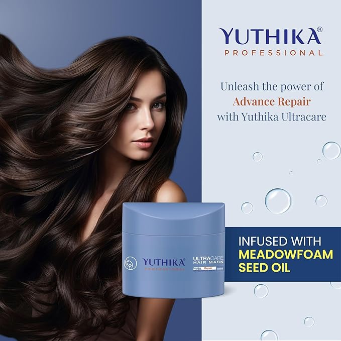 Yuthika Professional UltraCare Hair Mask for Damaged Curly & Frizzy Tangled Hair Advanced Repair Formula Support Hair Growth (500 ML / 16.90 Fluid Ounce)