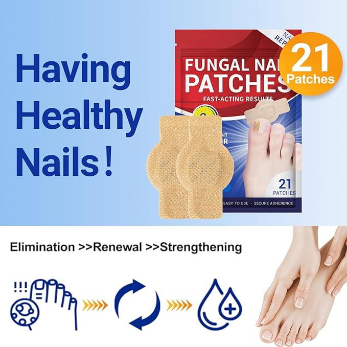 Toenail Fungus Treatment Extra Strength - 42 Pcs Fungal Nail Patches, Foot Nails Repair & Strengthen Patches for Women & Men (2 Count (Pack of 21))