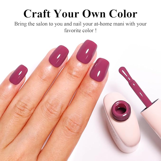 Imtiti Eggplant Red Gel Nail Polish, 1Pcs Rose Purple Red Soak Off UV LED Gel Polish, Long Lasting, Nail Art Manicure Salon DIY at Home for Autumn and Winter (0.34 Fl Oz-1921)