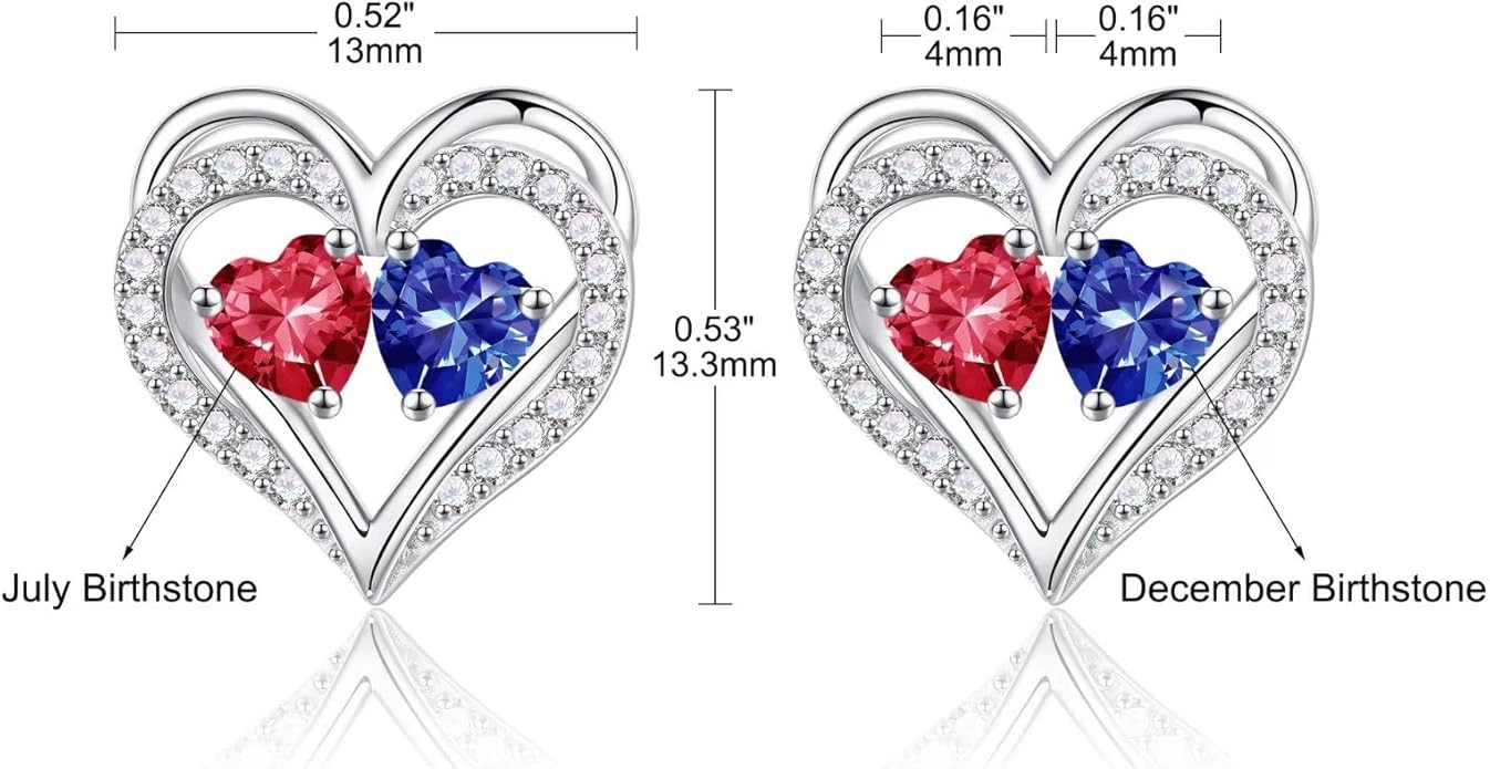 Iefil Christmas Gifts for Women Wife - 925 Sterling Silver Birthstone Earrings, Anniversary Birthday Gifts for Women Wife Girlfriend Mom