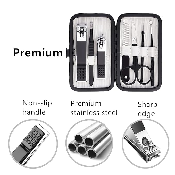Stocking Stuffers for Men Women Nail Clipper Set Manicure Set Manicure Kit with Case Toe Finger Nail Clippers Personal Care Tools Travel Nail Clipper Kit Grooming Kit Christmas Gifts for Men Women