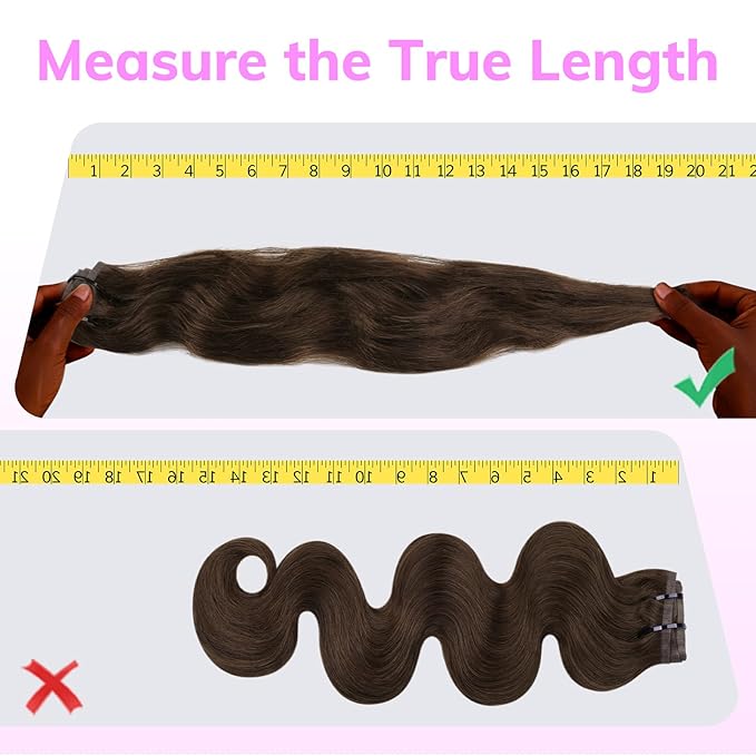 IDN BEAUTY Seamless Clip In Hair Extensions Real Human Hair Chocolate Brown Body Wave Seamless Clip Ins For Black Women PU Weft Invisible Edge Thick Ends 110g 16 Inch 7pcs Colored Extensions