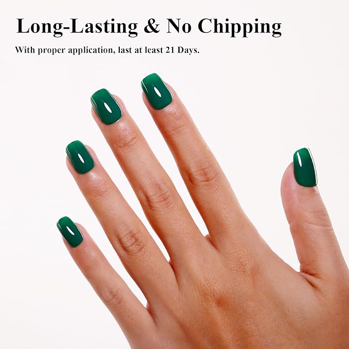 Imtiti Gel Nail Polish, Emerald Green Gel Polish Soak Off LED U V Nail Christmas Green Gel Polish DIY Nail Art Starter Manicure Salon Gel Nail Kit for Women Girls 10ML