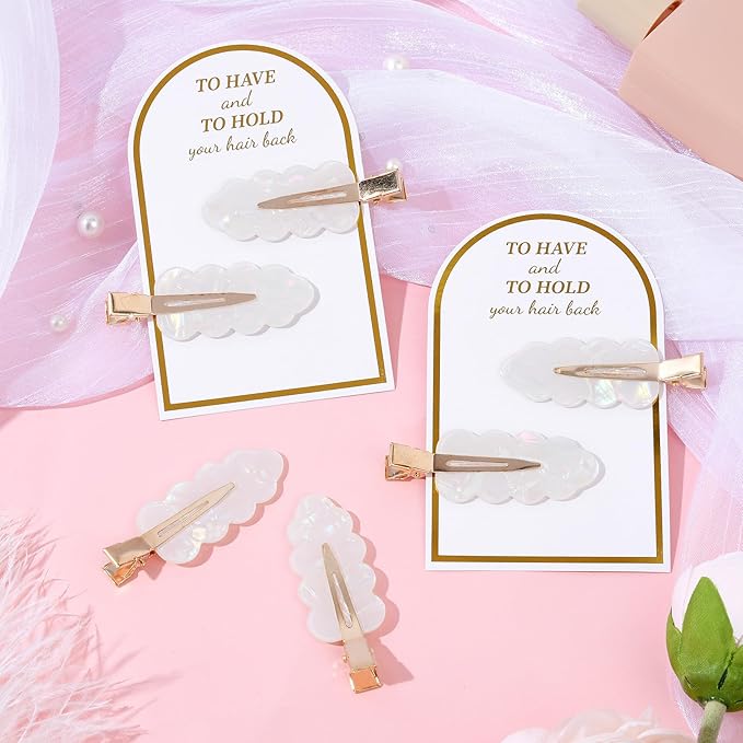 20PCS Bridesmaid Hair Clips No Bend Hair Clips Bridesmaid Hair Accessories Gifts Makeup Creaseless Glitter Hair Clip for Bride Women Girls(20Pcs/10Cards)