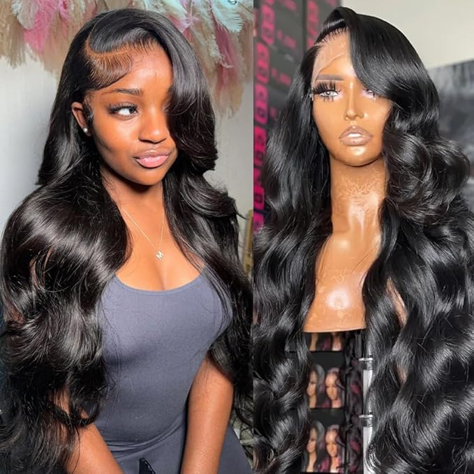 Natural Black Human Hair Wig Body Wave 13x6 Lace Front Wigs Human Hair Wigs For Black Women 26 Inch