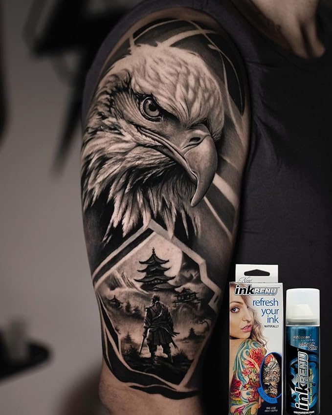 H2Ocean InkRenu Color Enhancing Tattoo Moisturizing Foam - Tattoo Brightener, Enhancer & Moisturizer for Tattoo Care - Tattoo Aftercare Lotion to Revive & Renew Tattoos - 2 oz