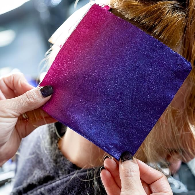 Colortrak Pink/Purple Gradient Pop-up Foil w/Dispenser (400 Count), Pre-cut Sheets, Non-Slip Embossed Texture, 5" x 10.75" Sheets for Hair Foil Coloring and Highlighting Sheet Applications