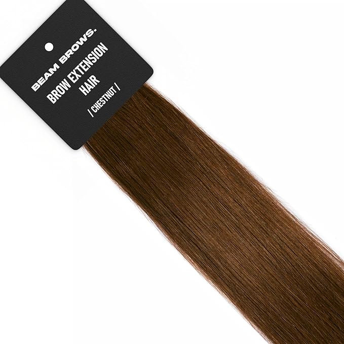 Brow Extension Hair – 100% Virgin Remy Human Hair – For Eyebrow Extensions – Natural-Looking, Soft Finish – Lasts Up to 6 Weeks – For Up to 8 Clients (Chestnut)