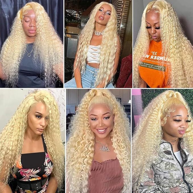 Blonde Bundle 613 Wet and Wavy Bundles 8A Brazilian Virgin Hair 3 Bundles 20 22 24 Inch Blonde Water Wave Human Hair Extensions