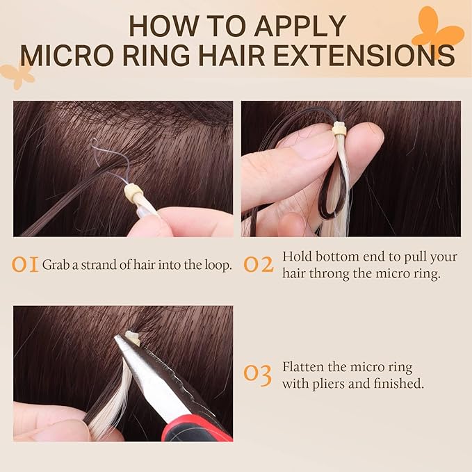 DOORES Microlink Human Hair Extensions, Natural Black 14 Inch 50g/50s, Short Straight Hair Extensions Natural Looking