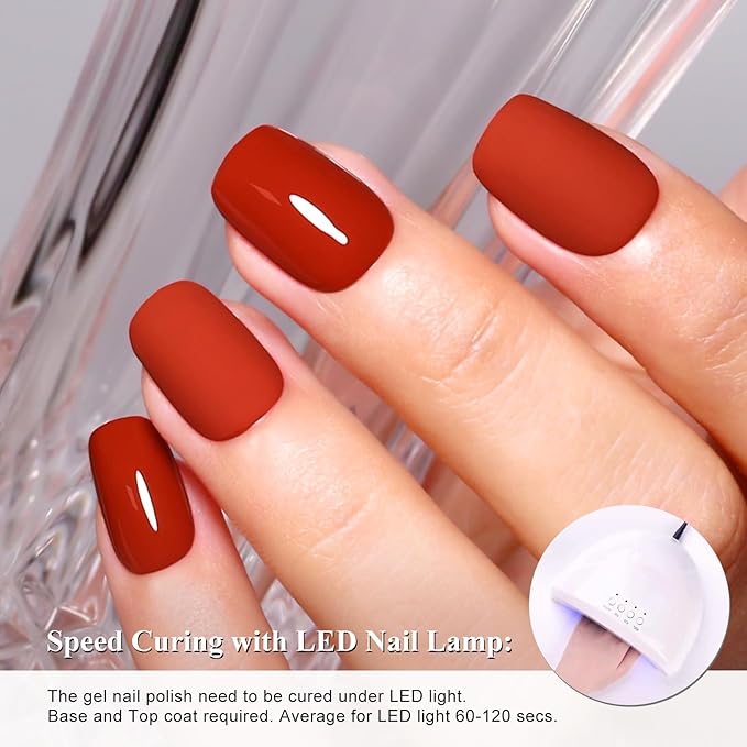 Imtiti Bright Red Gel Nail Polish - Vivid True Red High Shine Gel Polish, UV/LED Soak Off, Long Lasting Glossy Manicure for Women, Salon DIY, (10ml-1906)